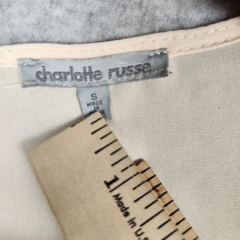 Charlotte Russe Cardigan‎ Womens Small Beige Kimono Lace Shoulder Open Front... - Picture 3 of 9